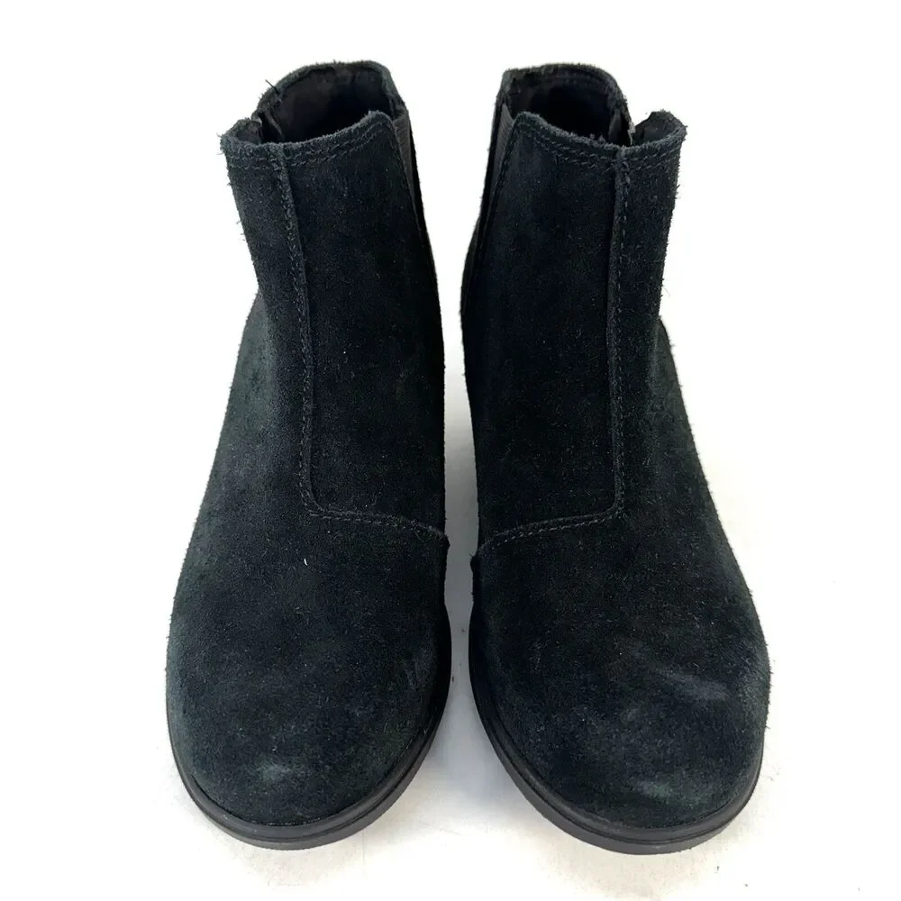 Sorel Womens Black Suede Evie Zip Wedge Boots Bootie Size 5 US LL4726-010